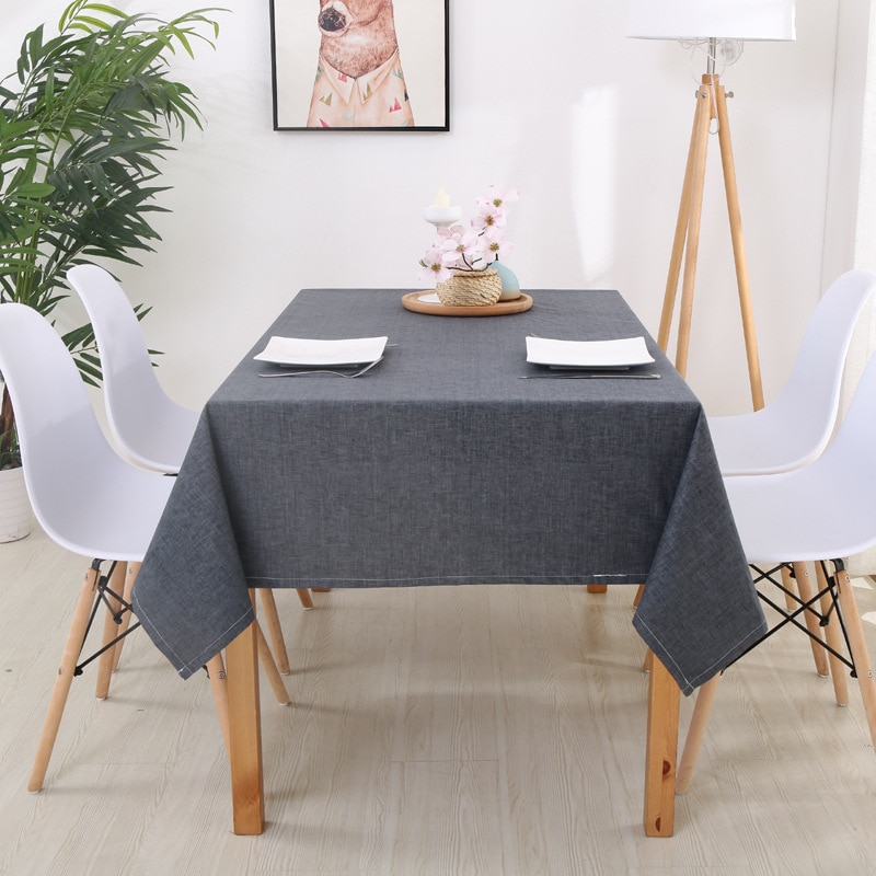 Decorative Table Cloth Rectangular Tablecloths Dining Table Cover Solid Color Cotton Linen Tablecloth Dining Table Cover