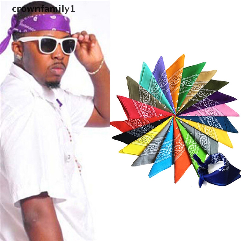 [crownfamily1] Khăn Trùm Đầu Bandana Bằng Cotton Quấn Đầu Mùa Hè Hình Ngôi Sao Paisley Fan Paisley