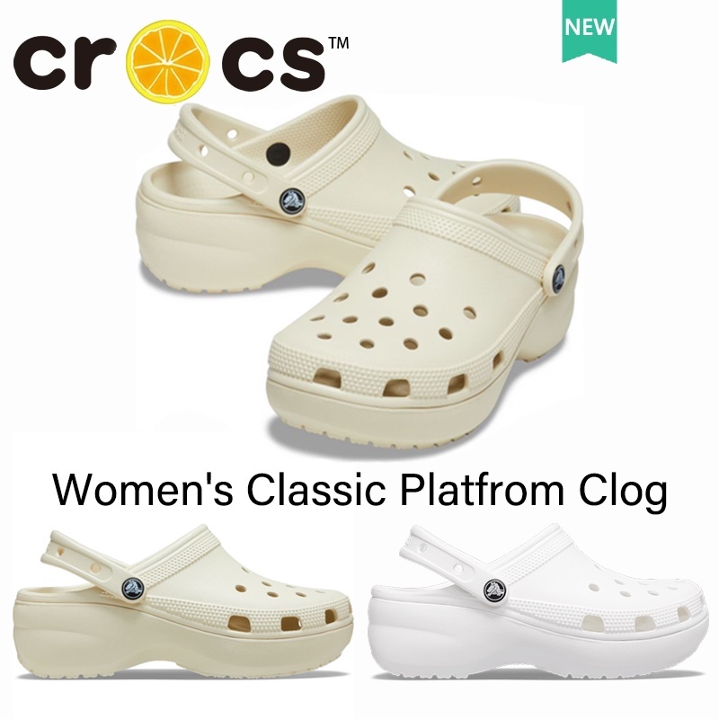 Dép Crocs Đế Dày 4.1cm Tăng Chiều Cao Phong Cách Cổ Điển Thời Trang Đi Biển Cho Nữ#206750