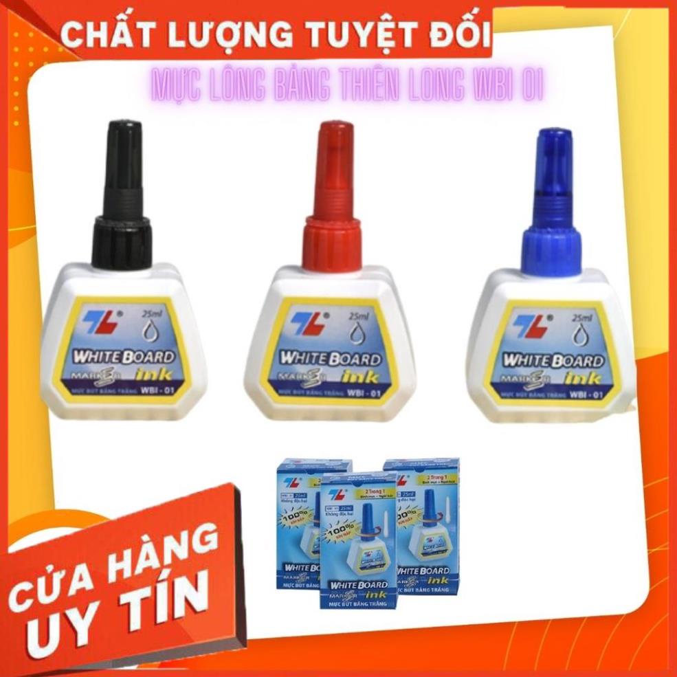 Mực bút lông bảng Thiên Long WBI 01 mực viết lông bảng Đủ 3 Màu XANH-ĐỎ-ĐEN CAM KẾT CHÍNH HÃNG - MỰC BÔI ĐƯỢC
