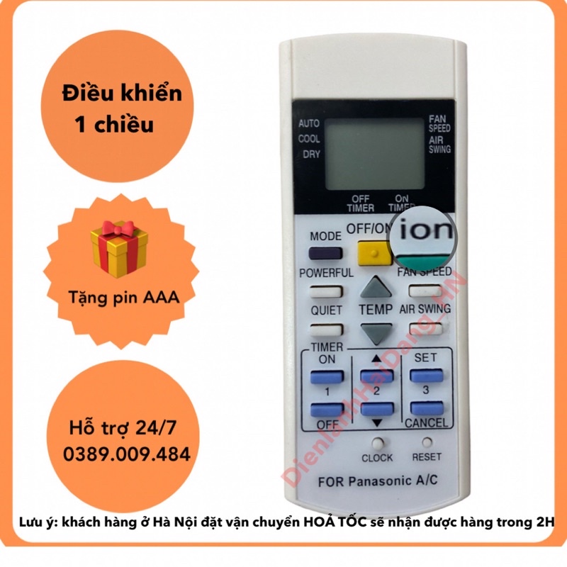 Điều khiển điều hoà Panasonic loại tốt hàng thay thế - Remote máy lạnh Panasonic loại tốt