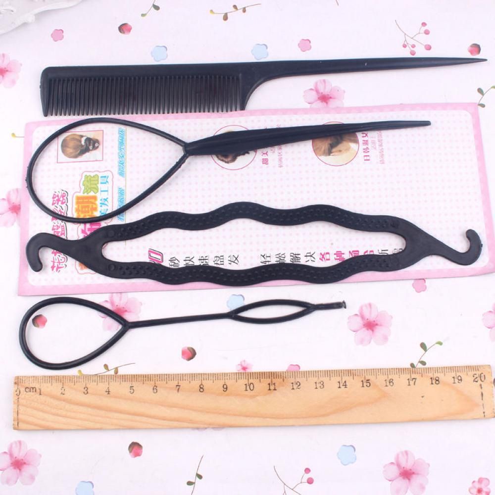 [Hàng mới về] Set 4 dụng cụ tạo kiểu tết tóc búi cao thời trang cho nữ