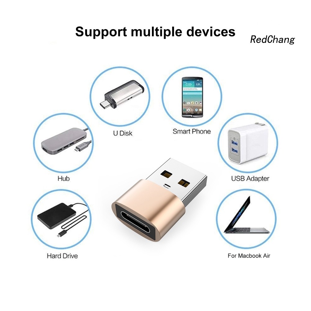 Set 2 đầu chuyển đổi cổng Type-C sang đầu cắm USB cho điện thoại