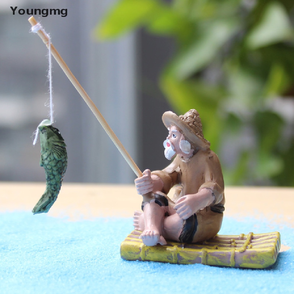 Đồ trang trí Ông Già Câu Cá Bằng Nhựa Resin Trang Trí Sân Vườn