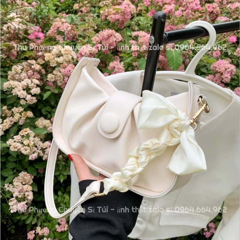 [FREESHIP] Túi Xách Nữ Kẹp Nách 2 Dây Quai Phối Nơ  Kiểu Dáng Trẻ Trung Nữ Tính - Phong Cách Thời Trang Phương Tây