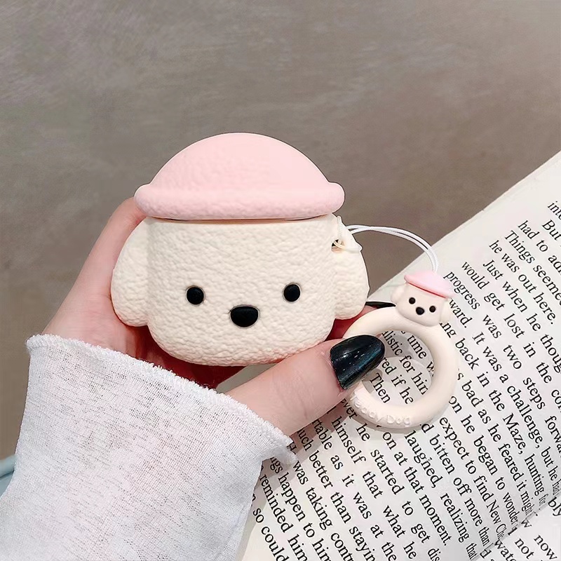 Vỏ Bảo Vệ Hộp Sạc Tai Nghe bluetooth Không Dây Airpods 3/1/2 pro Bằng Silicon Mềm Hình Gấu Teddy 3D Dễ Thương