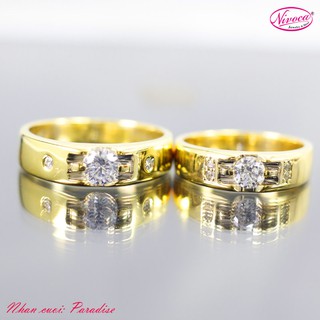 Nhẫn cặp Paradise, nhẫn đôi Bạc Ý S950 xi mạ vàng 18k