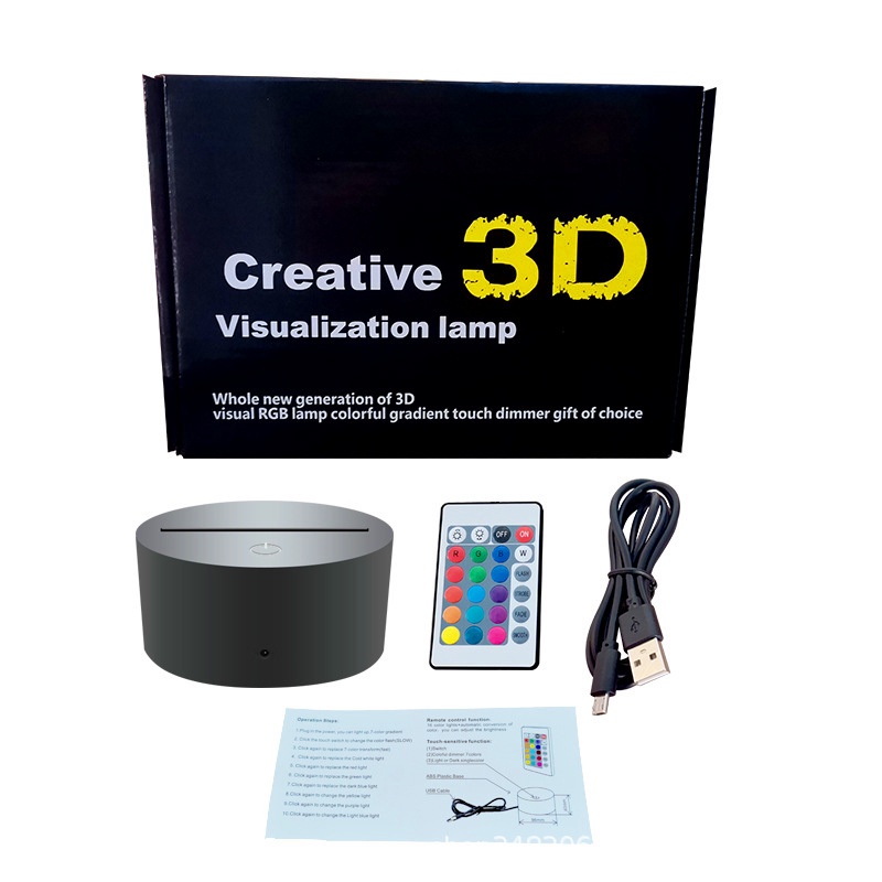 Đèn Ngủ Để Bàn Cảm Ứng Điều Khiển Từ Xa Hình Nhạc 3d USB 16 Màu Mới