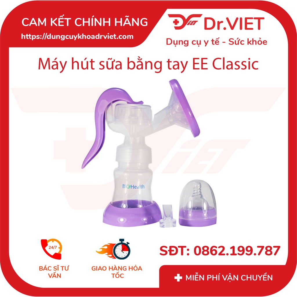 DỤNG CỤ HÚT SỮA BẰNG TAY BIOHEALTH EE CLASSIC (THIẾT KẾ NHỎ GỌN, TIỆN LỢI MANG THEO MỌI LÚC MỌI NƠI) - DRVIET