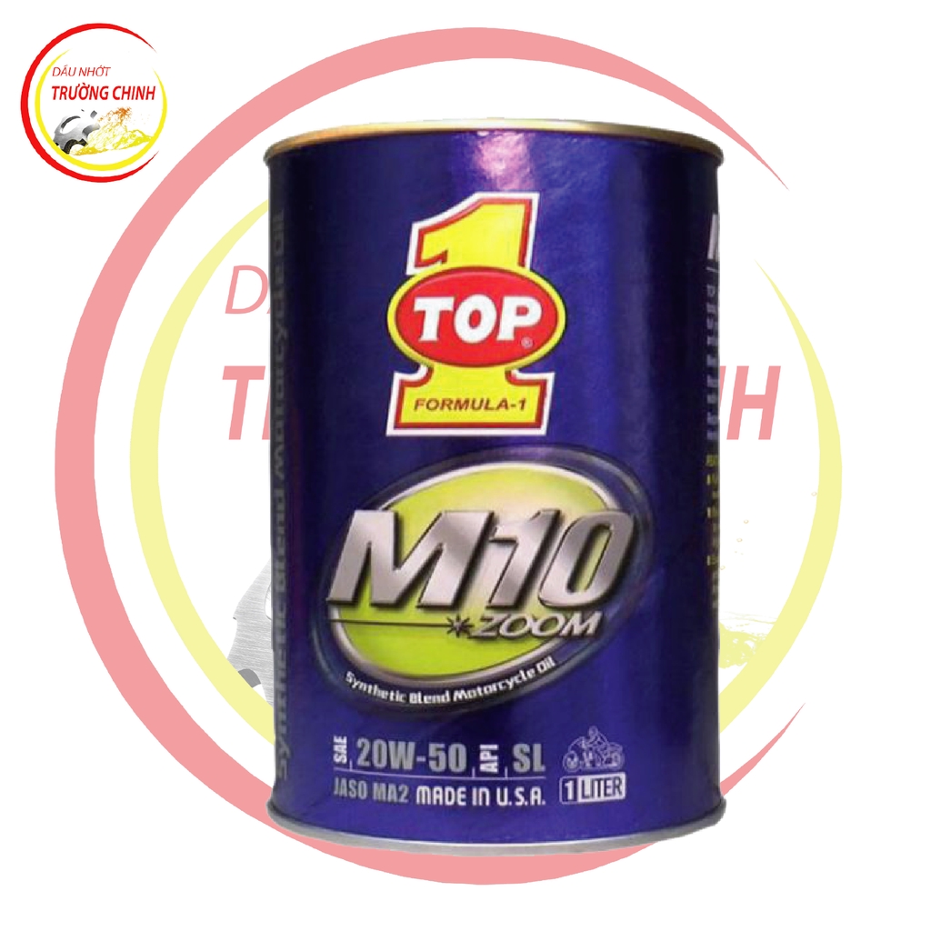 Nhớt Top 1 M10 Zoom 20W50 800ML,1L dành cho xe số, Mô tô