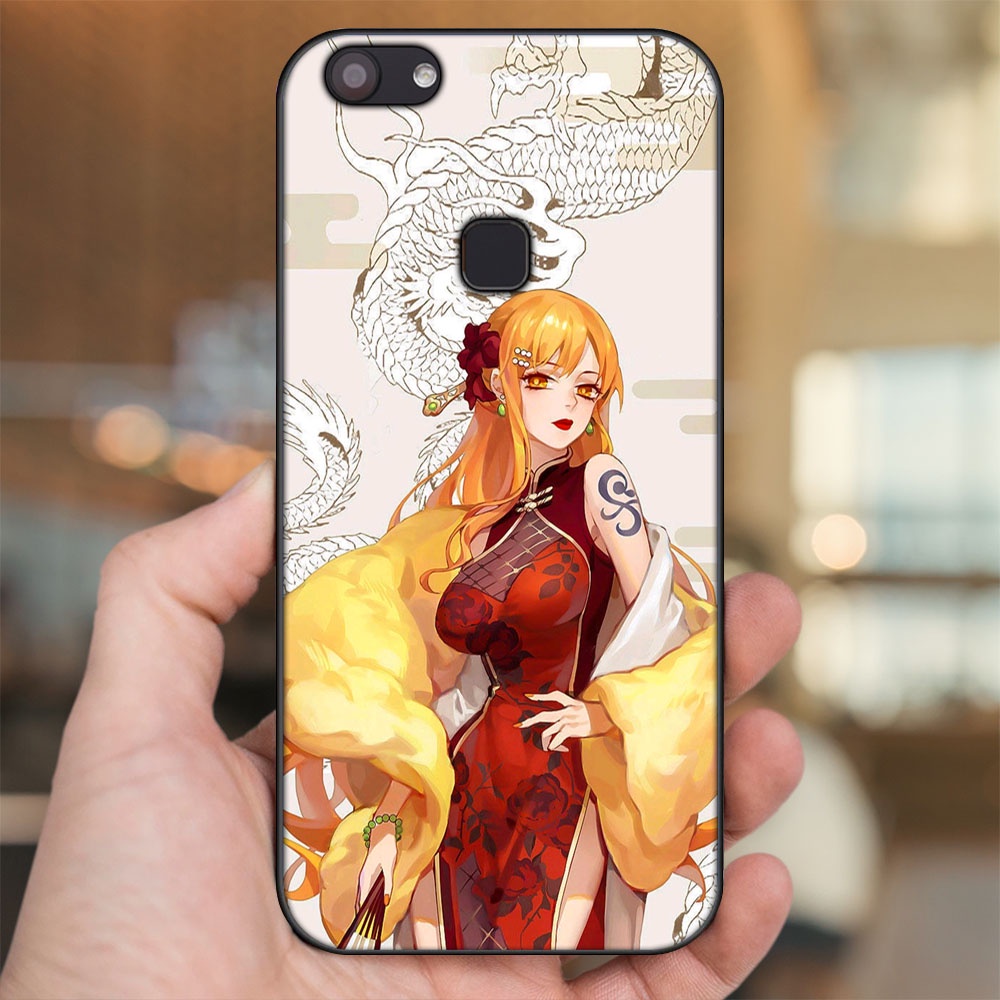 Ốp lưng Vivo V7, V7 Plus viền đen in hình Nami One Piece Đảo Hải Tặc