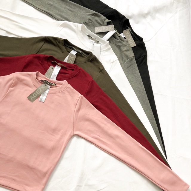ÁO CROPTOP DÀI TAY chất siêu đẹp dáng thể thao cá tính chuẩn form phối quần jogger
