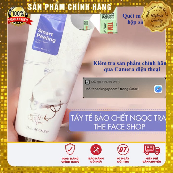 [Chuẩn Auth] Tẩy tế bào chết ngọc trai The Face Shop Smart White Jewel Peeling 120ml (Hàng chính hãng)