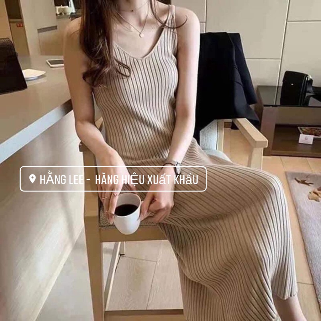 (SẴN) VÁY 2 DÂY LEN TĂM QCCC SIÊU XINH