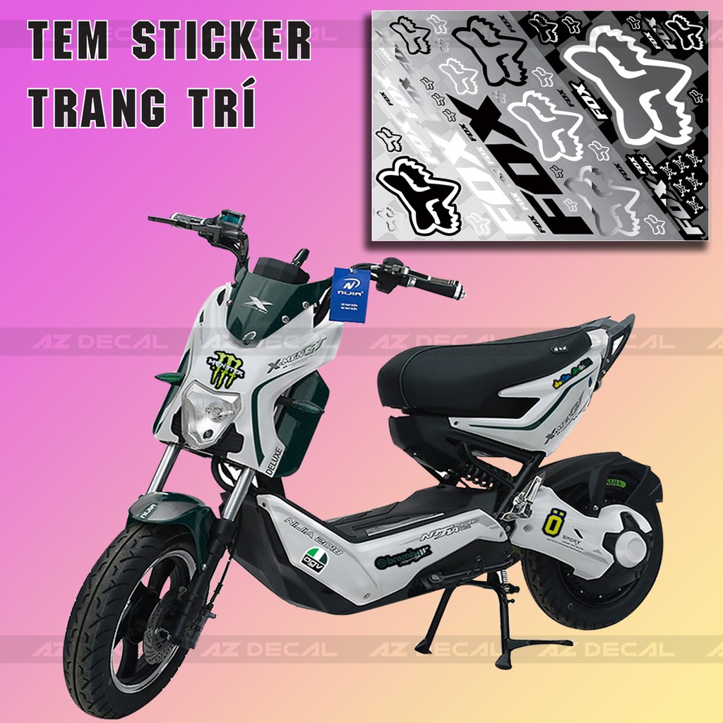 [Set A4] Sticker Dán Xe Chủ Đề Fox 02 | Trang Trí Xe Máy, Xe Điện, Nón Bảo Hiểm, Laptop, Điện Thoại