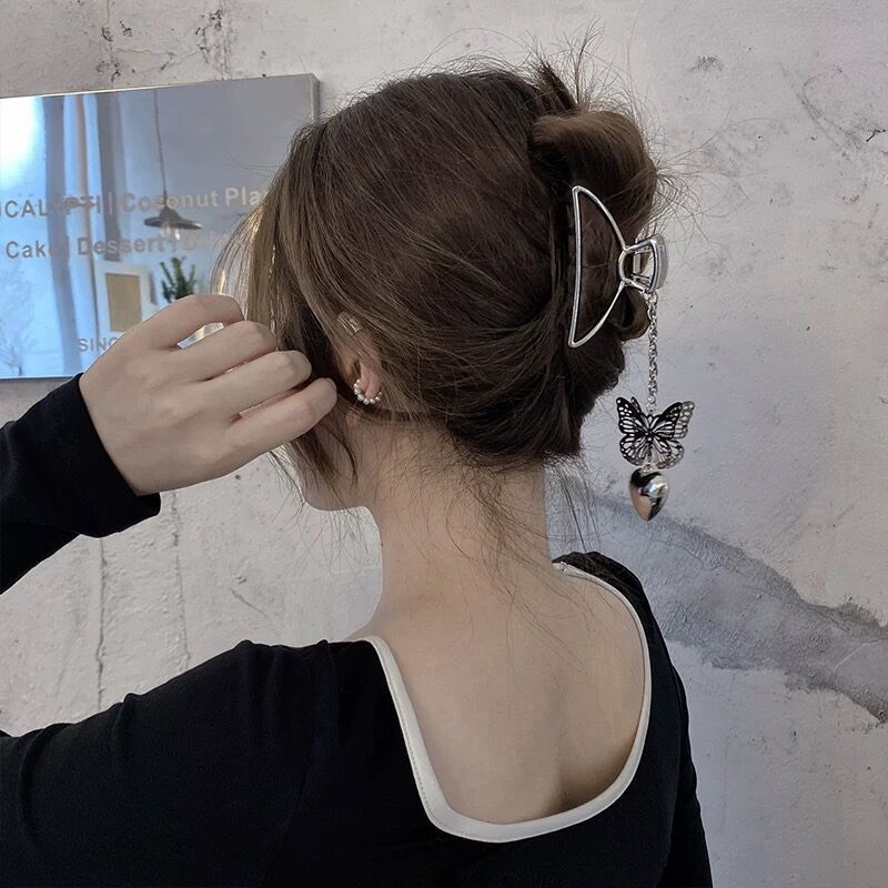 Kẹp Tóc  Cho Nữ Họa Tiết Màu Trắng Sieu Xinh