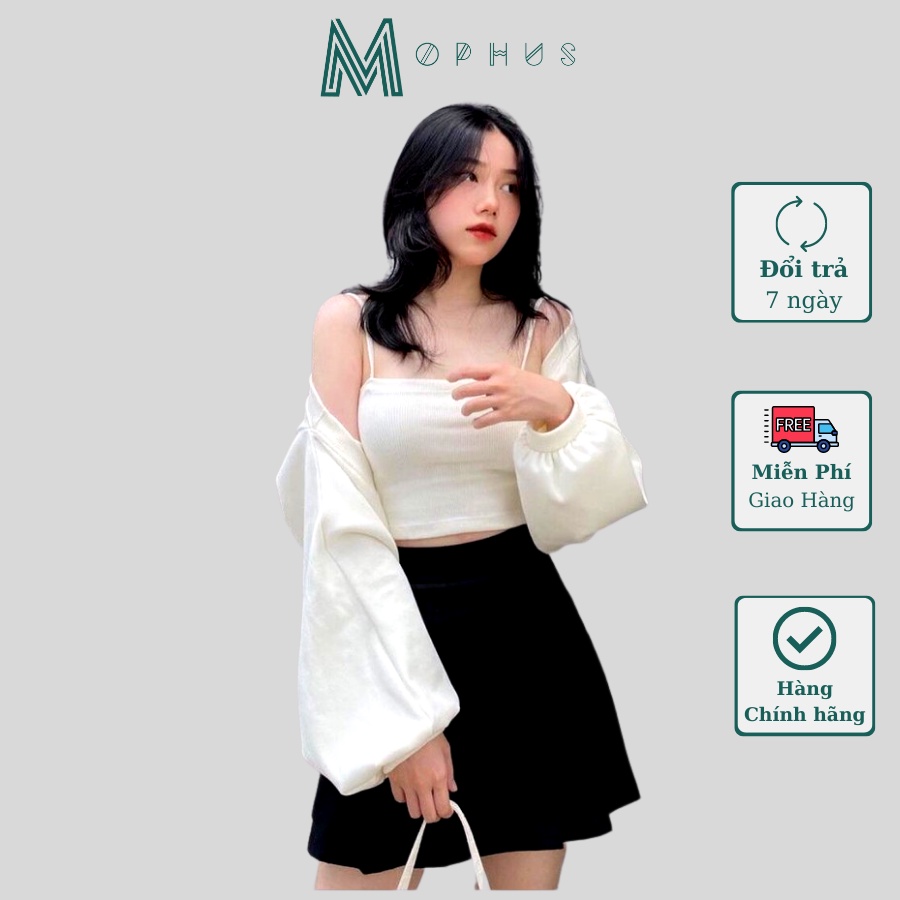 Set đồ nữ, đồ bộ nữ 3 Món CARDIGAN kèm áo croptop 2 dây trắng mix chân váy xếp ly ngắn MS003