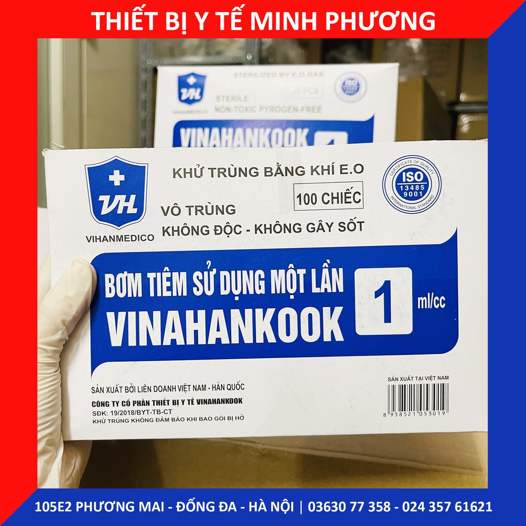 [Bán lẻ 10 chiếc] Bơm tiêm 1 lần Vinahankook 1ml