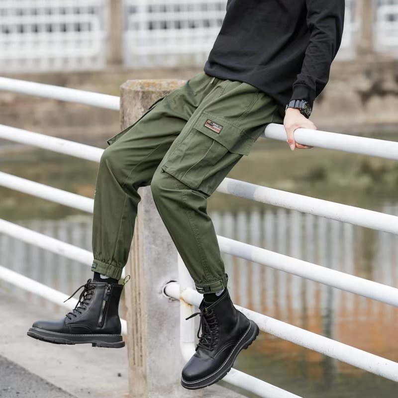 Quần Dài Leo Núi Dáng Rộng Có Túi Lớn Chống Mài Mòn Thời Trang Hàn Quốc Cho Nam