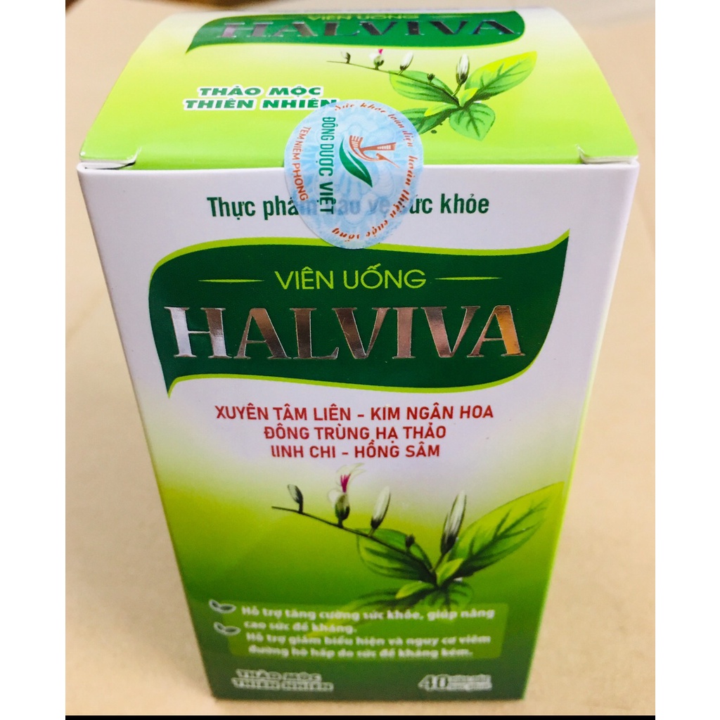 Viên uống Halviva hỗ trợ tăng cường sức khoẻ, nâng cao đề kháng (Xuyên tâm liên, Kim ngân hoa)