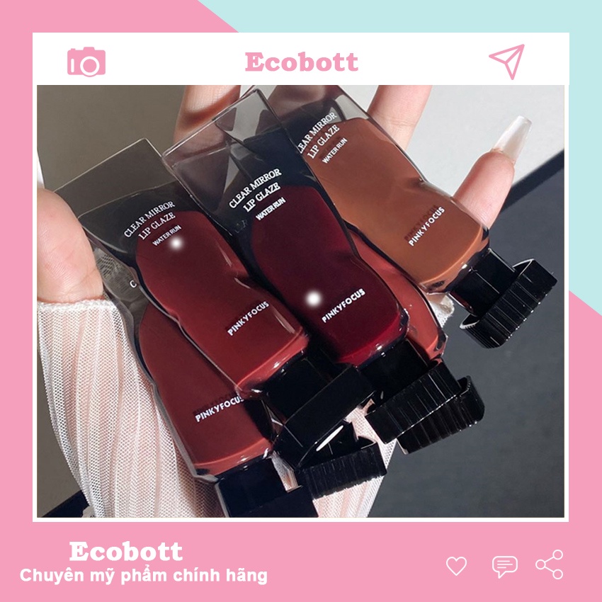 Son Môi Dạng Bùn Trong Suốt Lâu Trôi Màu Bóng Xinh Xắn son tuýp pinky focus ECOBOTT