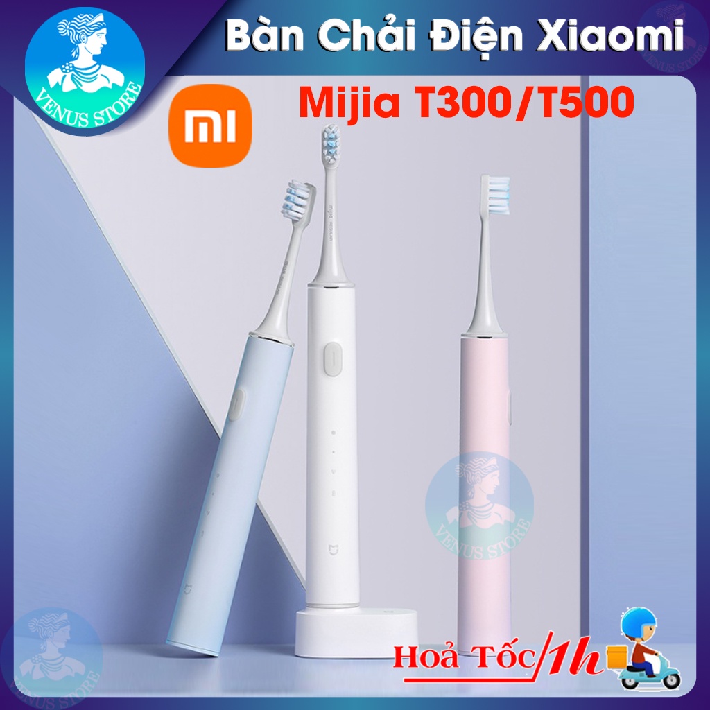 Bàn Chải Đánh Răng Điện Xiaomi T300/T500 Sóng Siêu Âm, Thông Minh – Bàn Chải Điện làm sạch sâu trong răng, bảo vệ nướu