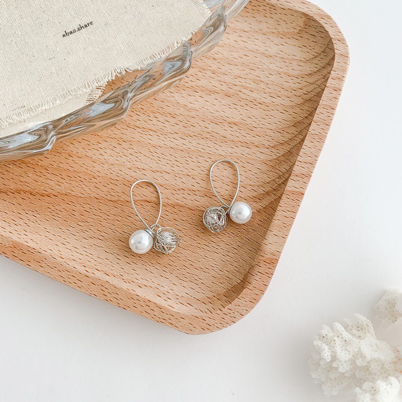 Bông Tai Nữ Hợp Kim ERASHOP 074219 - Ngoặc Châu Đá Tiểu Thư, Sang Trọng, Phù Hợp Đi Tiệc, Đi Chơi, Rẻ Đẹp