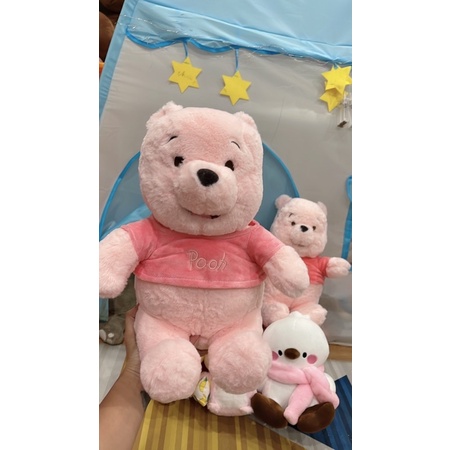 Thú nhồi bông gấu Pooh hồng size to 45-50cm