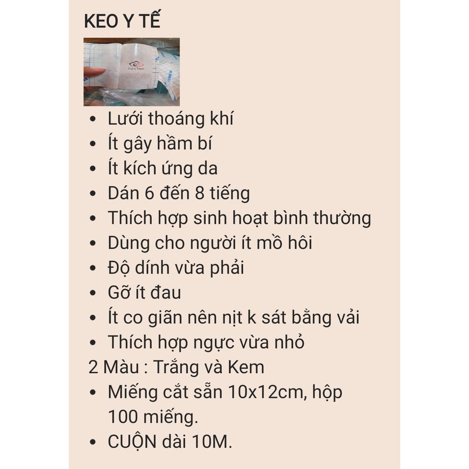 Keo Dán Ngực Tomboy Keo Y Tế  KASHSW - Dùng Cho Da Nhạy Cảm