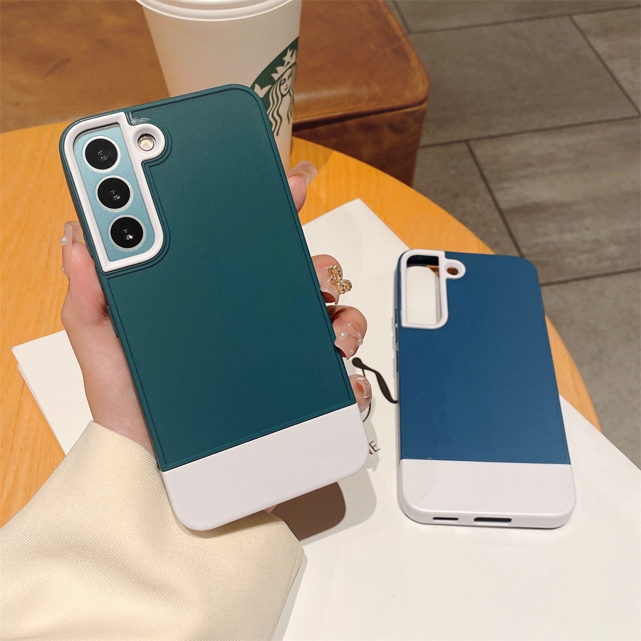 Ốp Điện Thoại Silicone Chống Sốc Màu Sắc Tương Phản Cho Samsung Galaxy S22 Plus S21 FE Ultra A13 A33 A53 A73 A52 A52S 4G 5G