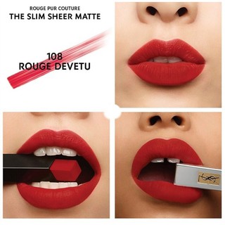 Son YSL Slim 108 Rouge Devetu Màu Đỏ Hồng