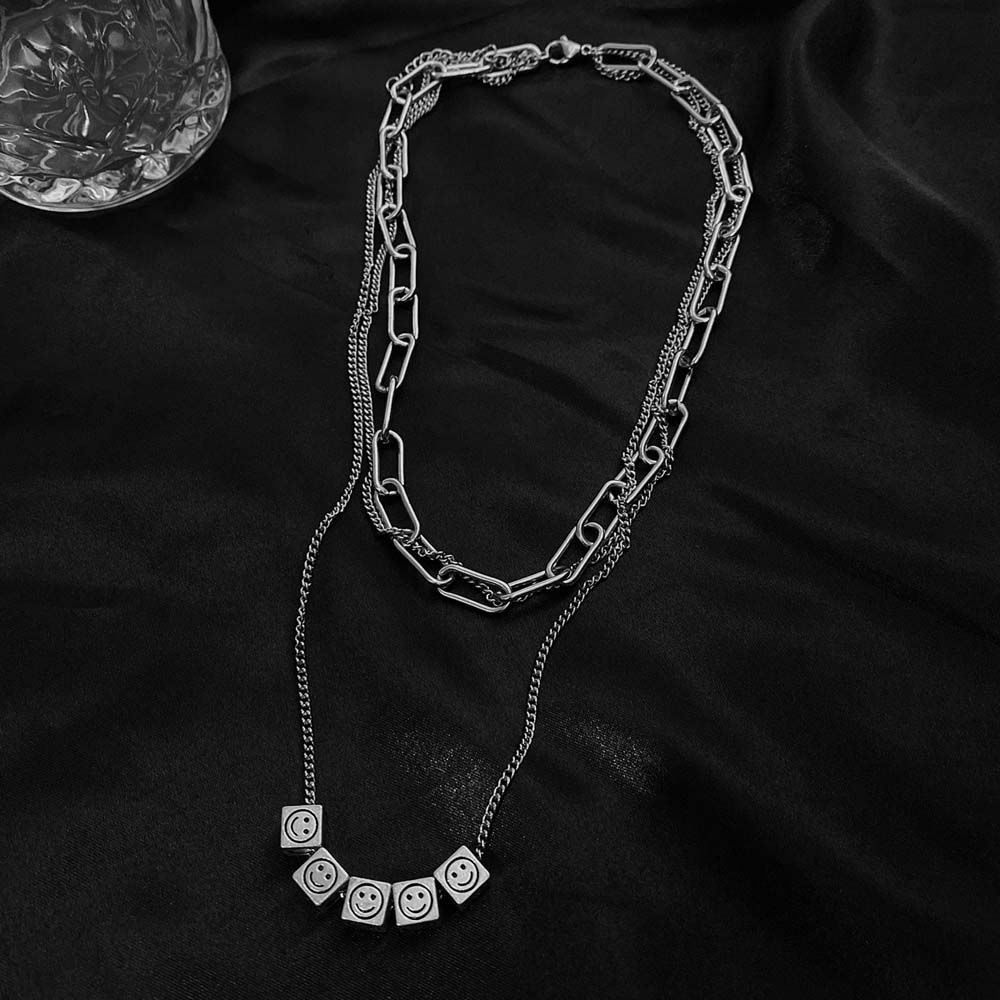 Vòng cổ nhiều lớp phong cách hip hop thời trang cho cặp đôi