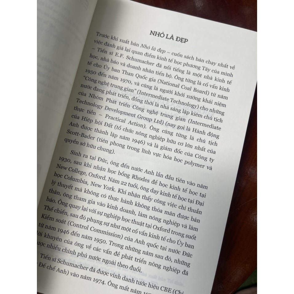 Sách_NHỎ LÀ ĐẸP - E. F. Schumacher – Sen Xanh dịch – Thái Hà books – NXB Công Thương