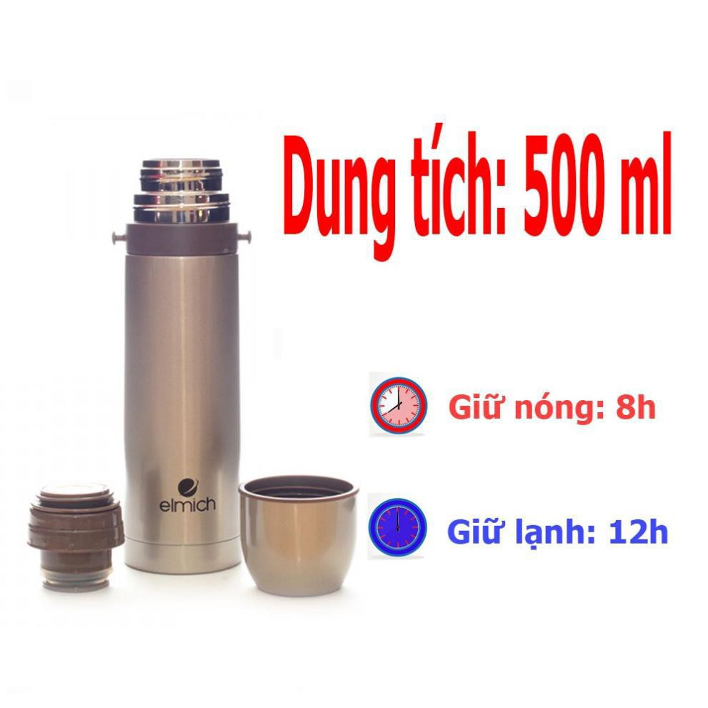Bình giữ nhiệt cho bé Cute có dây đeo ELMICH Inox 304 500ml L5 El6389