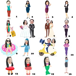 Chibi người lớn trang trí tiệc