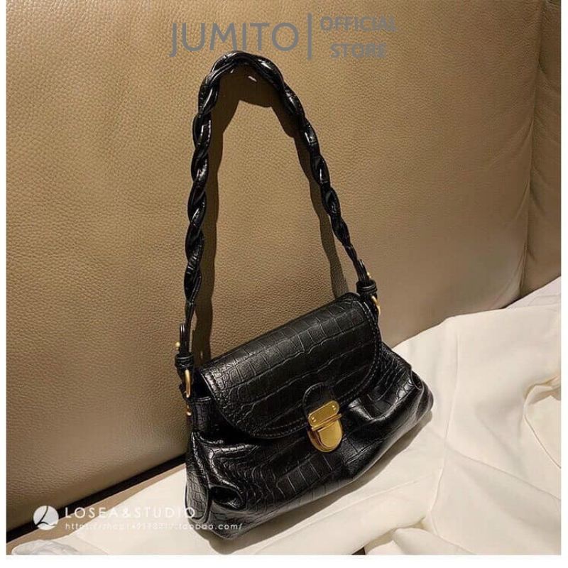 Túi đeo chéo kẹp nách nữ quai tết da mềm siêu xinh JUMITO SA928