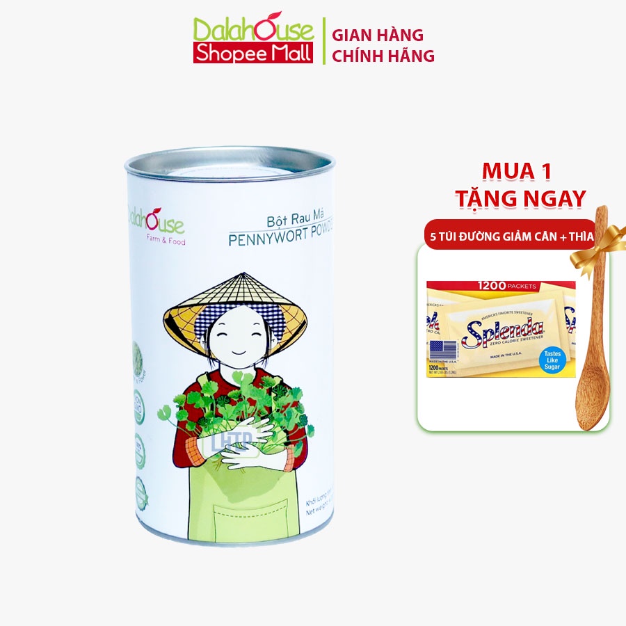 Dalahouse, Bột rau má organic sấy lạnh Dalahouse nguyên chất 120gr mát gan giải độc, đạt tiêu chuẩn 