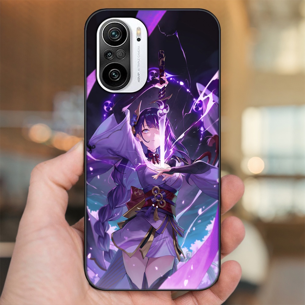 Ốp lưng Xiaomi K40 viền đen in hình Raiden Shogun Genshin Impact