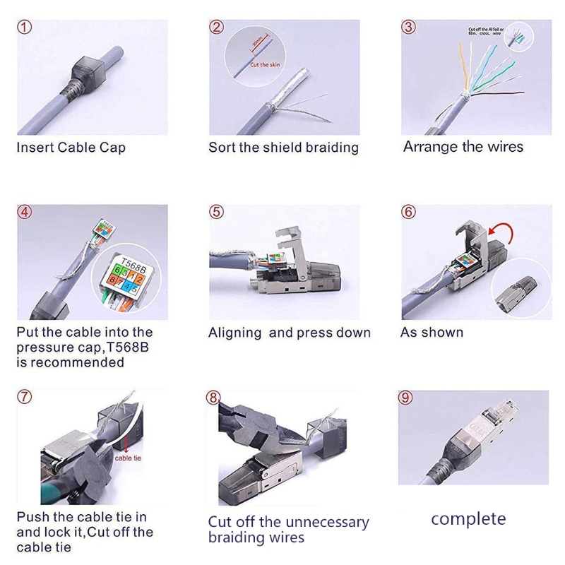 Phích Cắm Kết Nối Máy Tính Shas Cat 7 Cat7 7 Có Thể Tái Sử Dụng