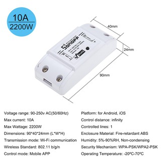 Công tắc Sonoff Basic (Hẹn giờ, điều khiển qua Wifi, Google Assistant, Alexa)