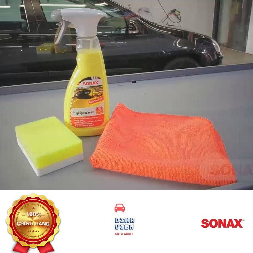 Dung Dịch Đánh Bóng Sơn Ướt Sonax High Speed Wax 288200 làm sạch bề mặt sơn nhanh chóng, đánh bóng và bảo vệ mặt sơn.