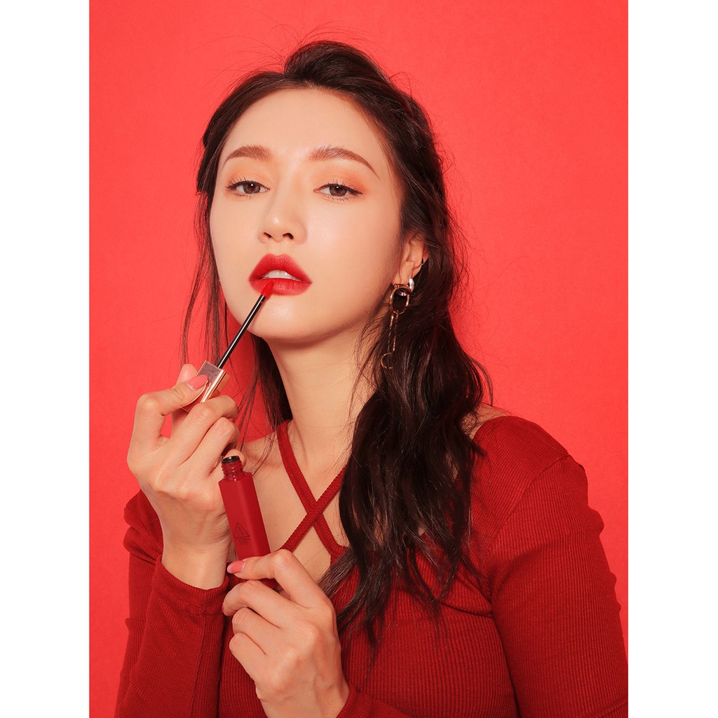 [3CE] Son kem 3CE Cloud Lip Tint #Macaron Red - Màu đỏ thuần pha chút ánh nâu