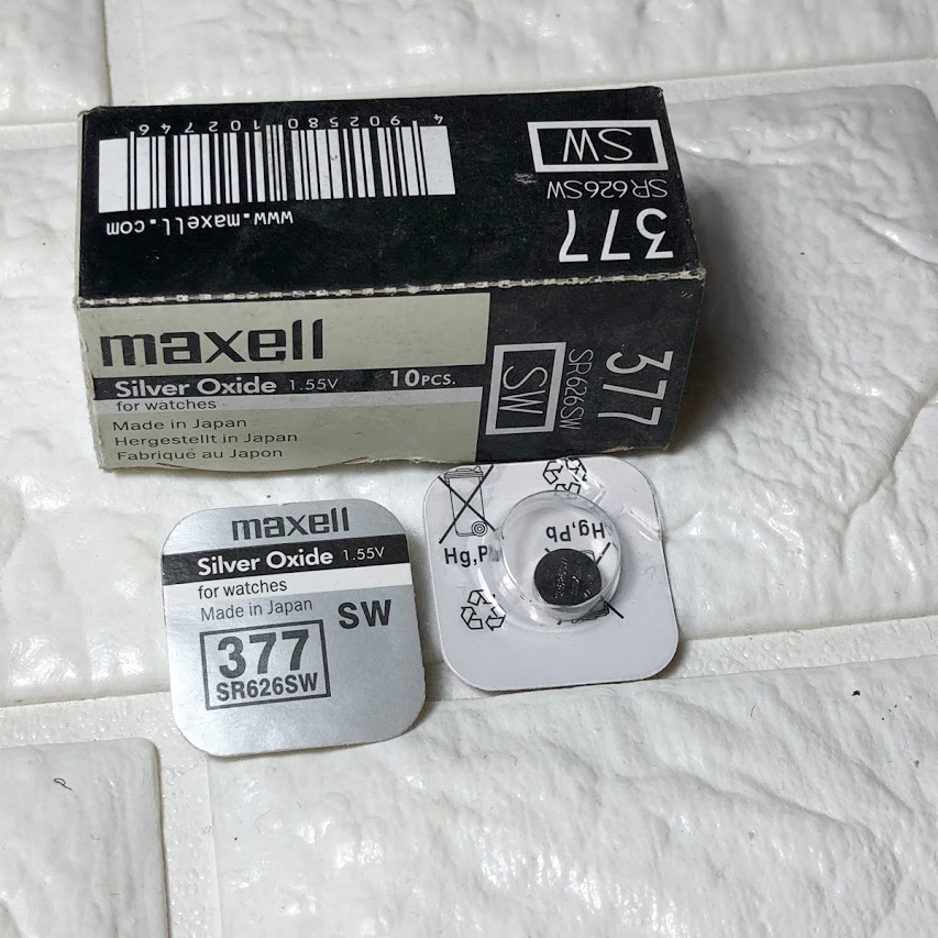 Pin đồng hồ Maxell 377 SR626SW dành cho đồng hồ dùng pin 377 / SR626SW / AG4 / LR626W (Loại tốt - Giá 1 viên)