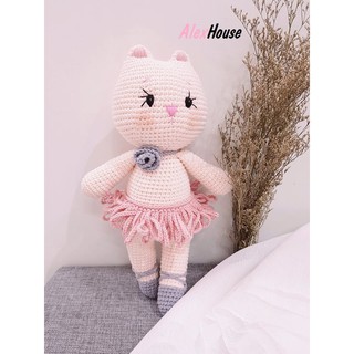 [Gấu bông an toàn cho bé] Mèo Balle 39cm-  len Cotton cao cấp đạt chứng nhận EOKO-TEX Đức. Alex House Shop