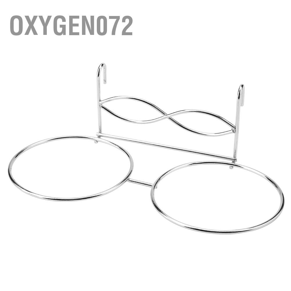 Oxygen072 Hộp đựng thức ăn treo kép bằng thép không gỉ có móc cho mèo Cún con Lồng