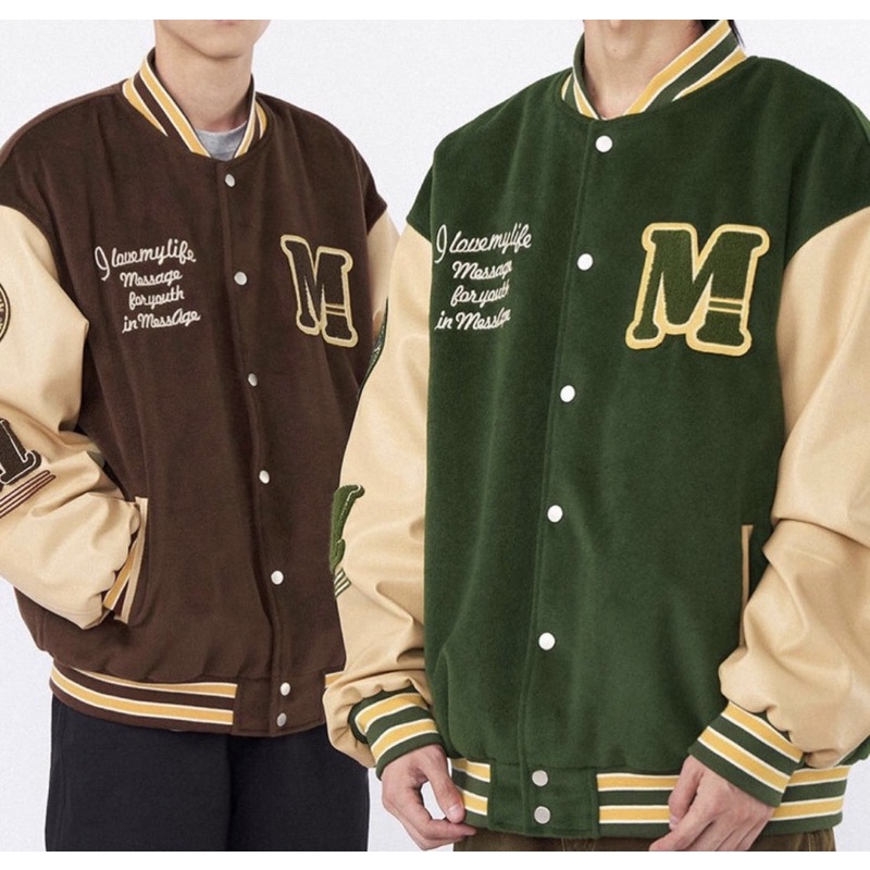 Varsity Jacket - Áo bomber tay da chất dạ phù hợp ngày hè form rộng unisex