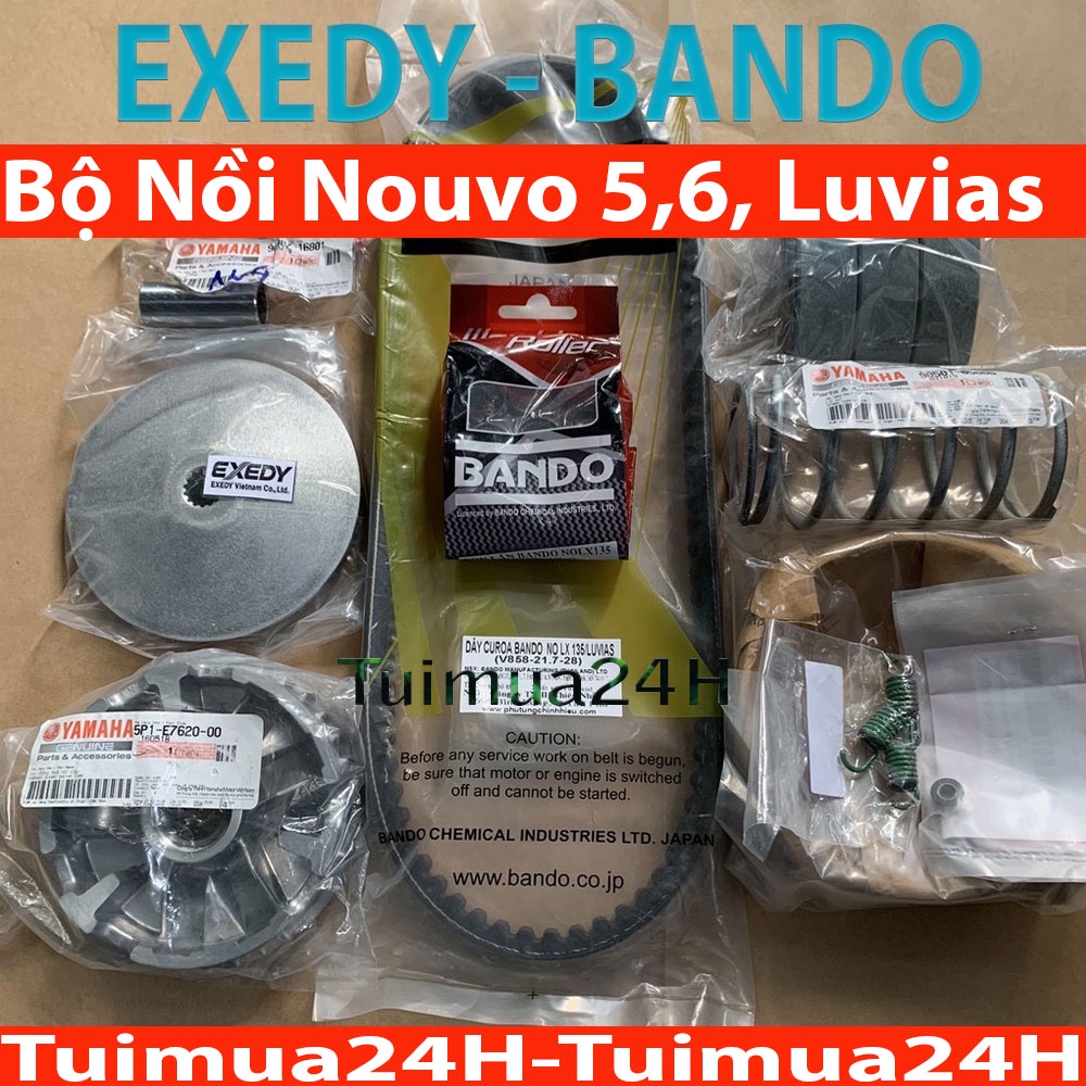 Full Bộ Nồi Trước và Nồi Sau, Dây Curoa, Bi Nồi Yamaha Nouvo 5,6, Luvias