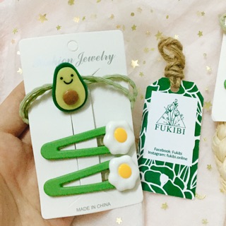 SET CỘT TÓC - KẸP TÓC QUẢ BƠ 3 MÓN ẢNH THẬT