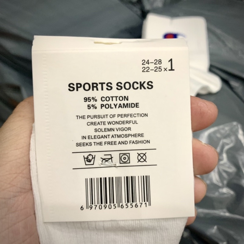 Tất Vớ Thể Thao unisex Champion,  Chất Liệu Cotton co dãn freesize nam nữ
