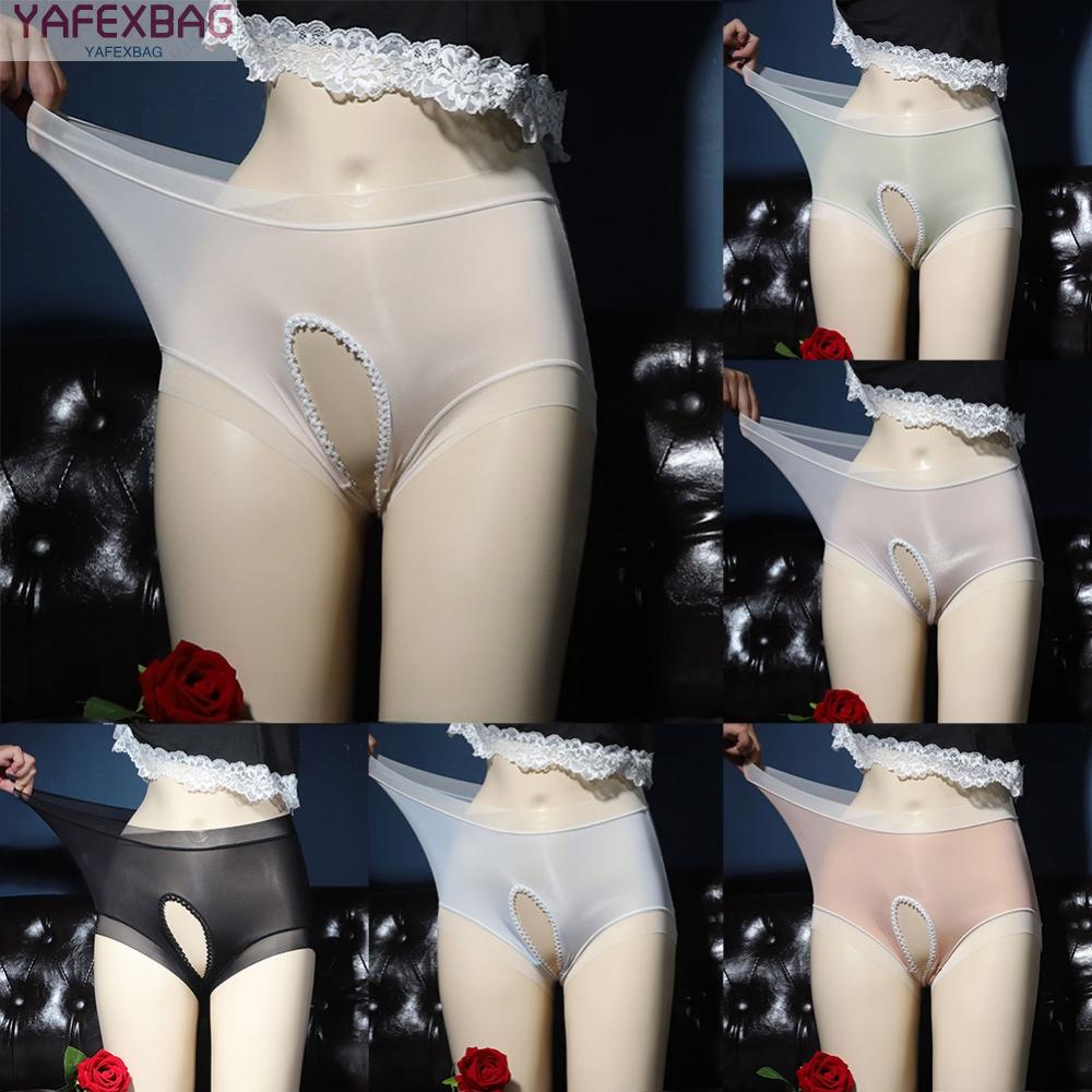 Underwear Erotic Lingerie High Waist Ice Silk Large Size Panty Perspective